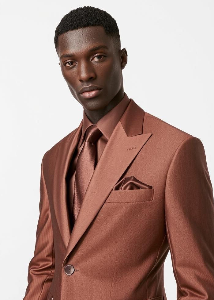 Satin Groomsmen Tie Pocket Square Pantora Bridal - Main Image