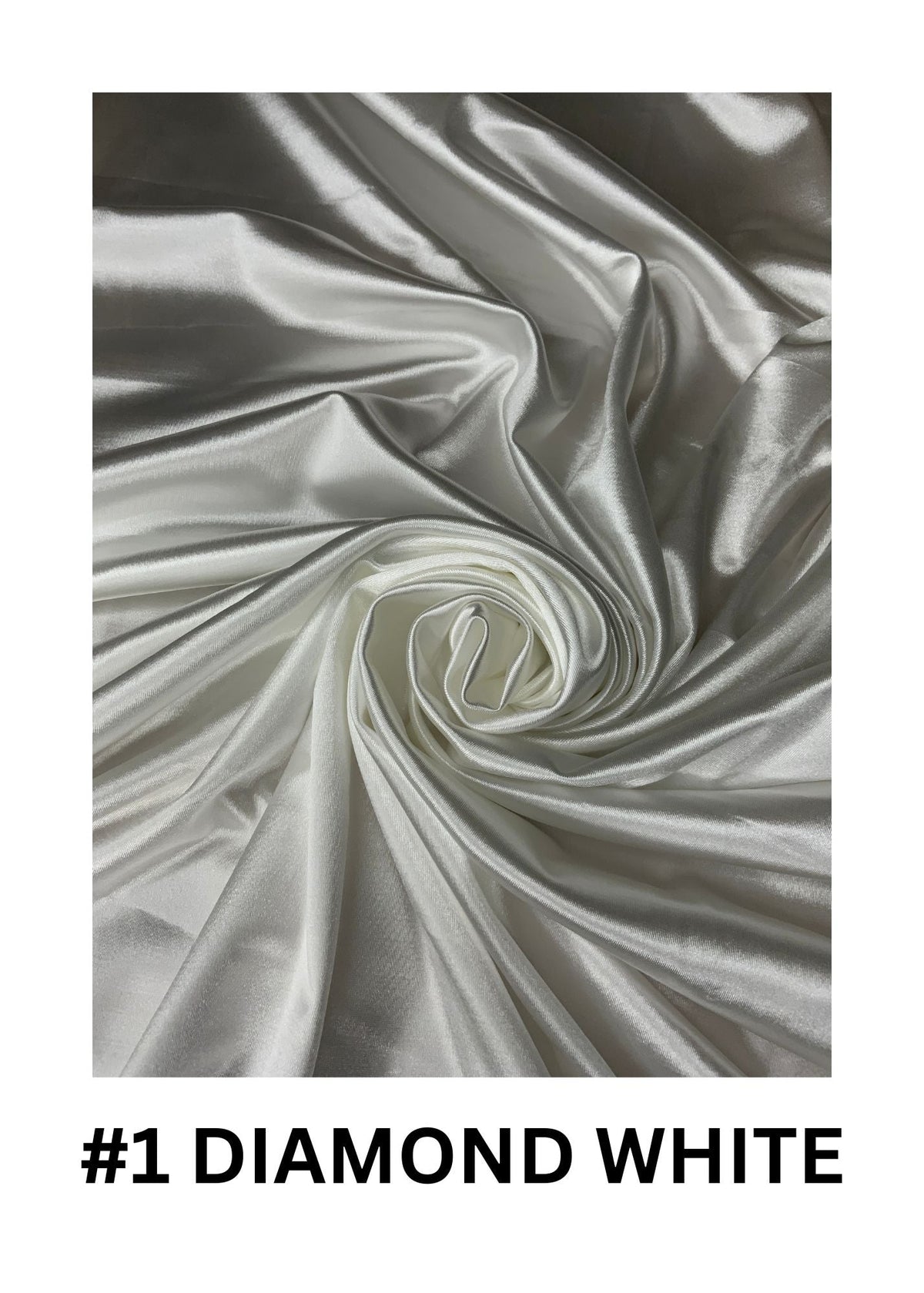 Diamond White stretch satin swatch
