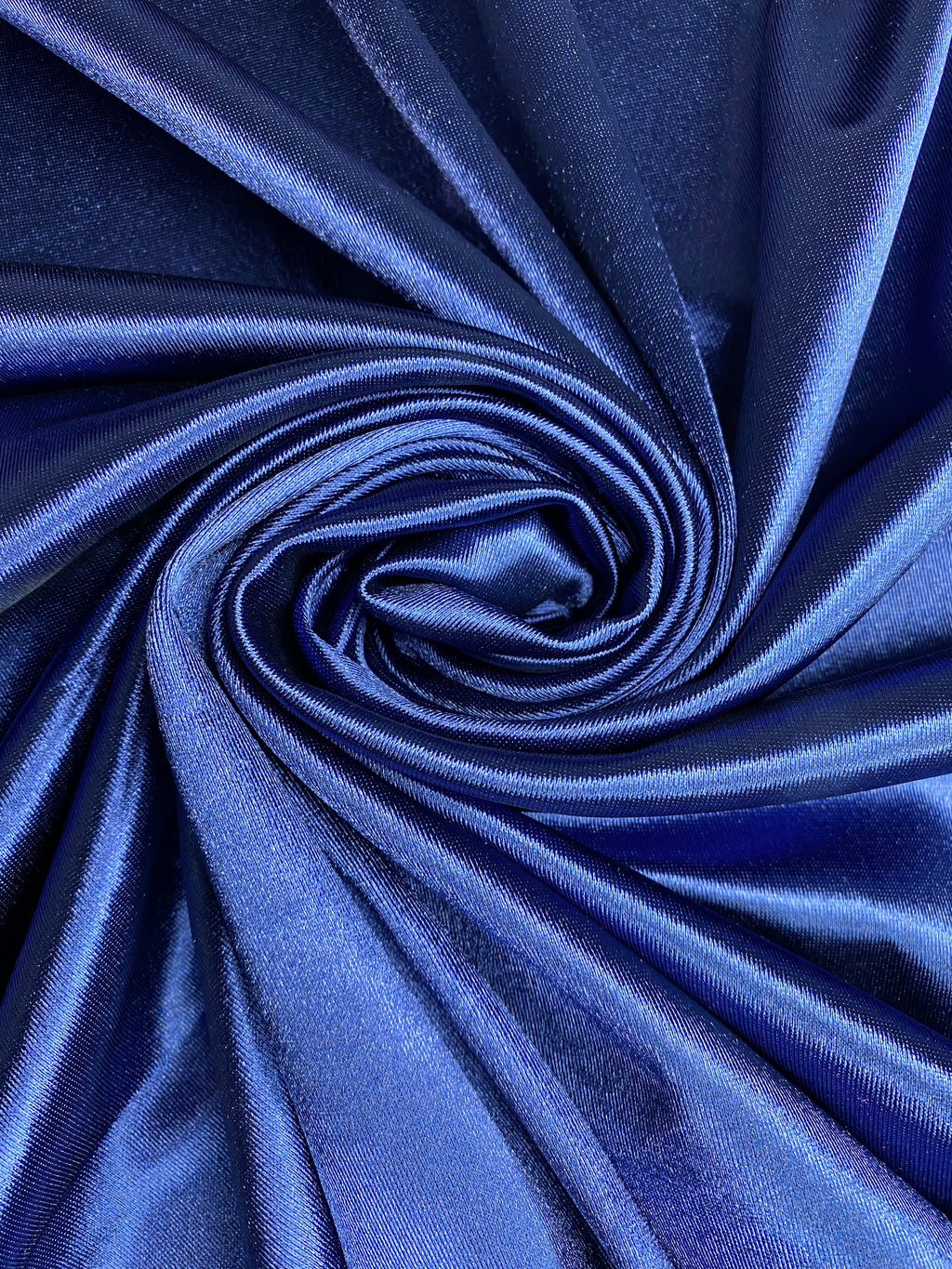 Royal Blue stretch satin fabric swatch for Pantora Maids bridesmaid dresses