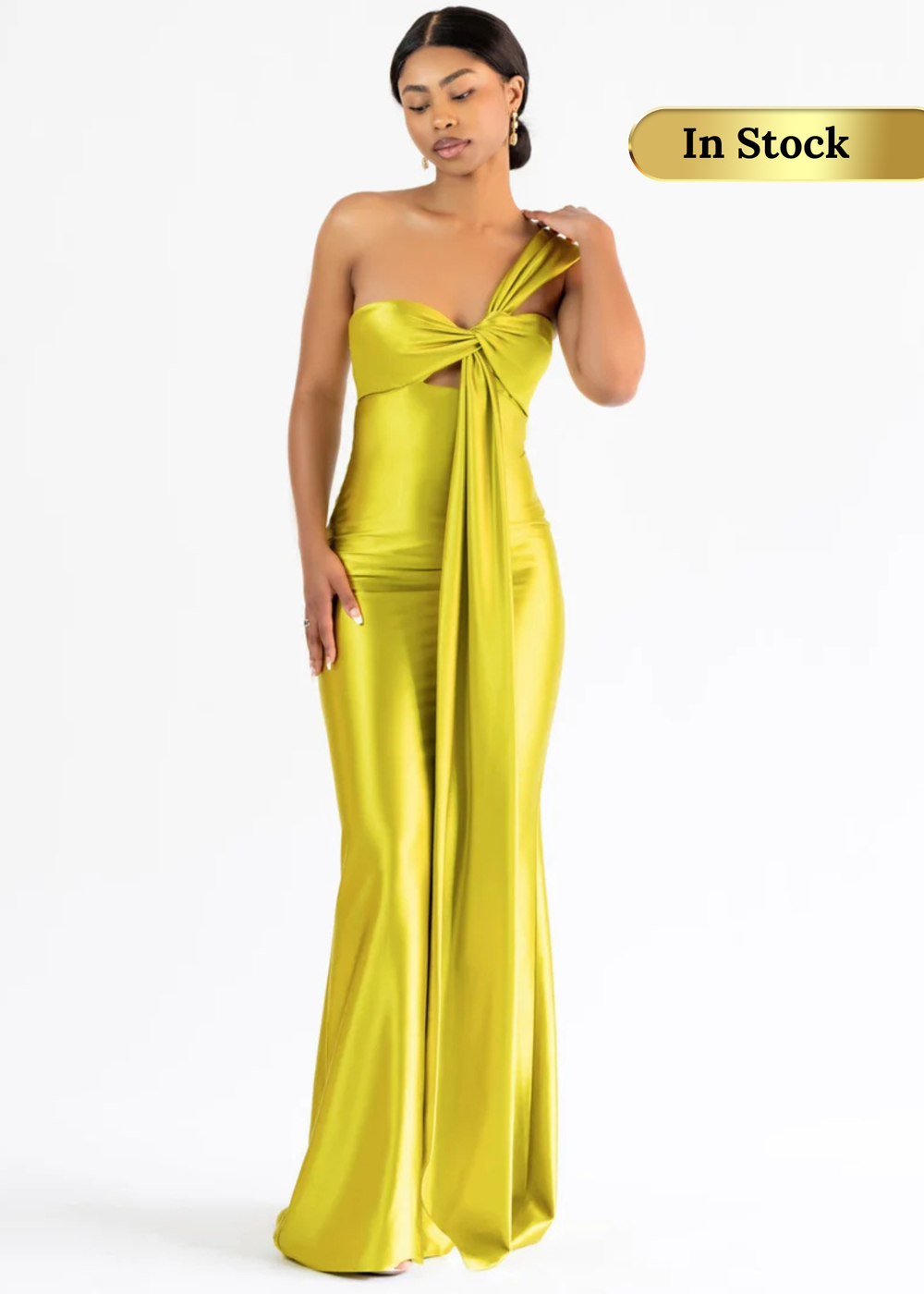 Aquarius Strapless Stretch Satin Bridesmaid Dress
