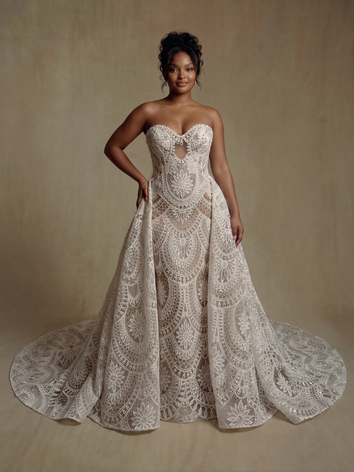 Chenoa Gown and Overskirt bridal look