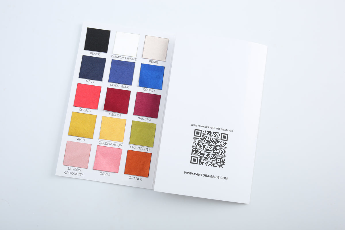 The Pantora Palette swatch card with a QR code