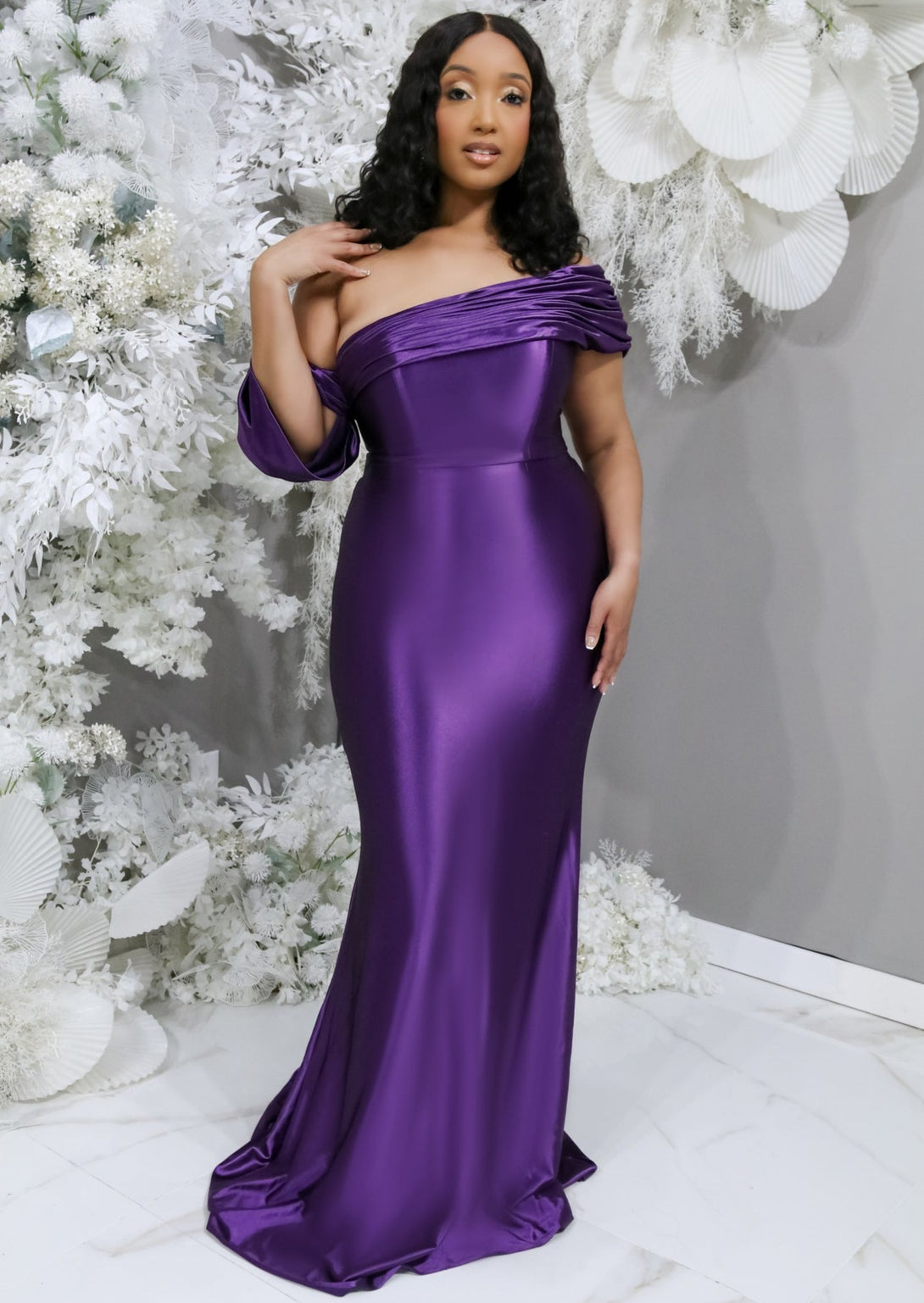 Kane Asymmetrical Off the Shoulder Bridesmaid Dress