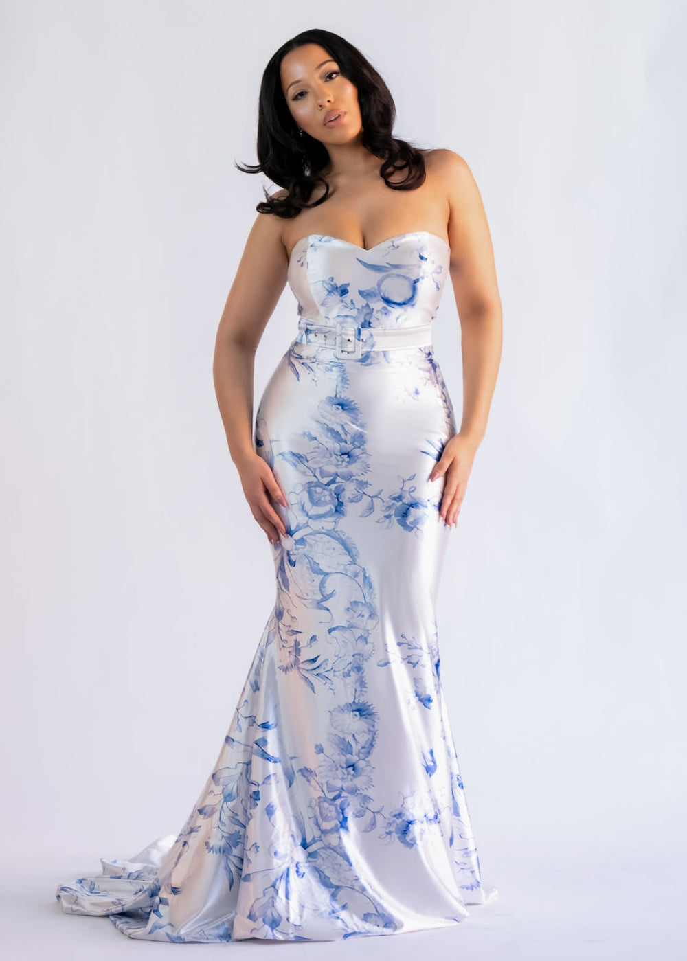 fitted lace wedding dress Ladivine CD294 Prom Dress - Lavender