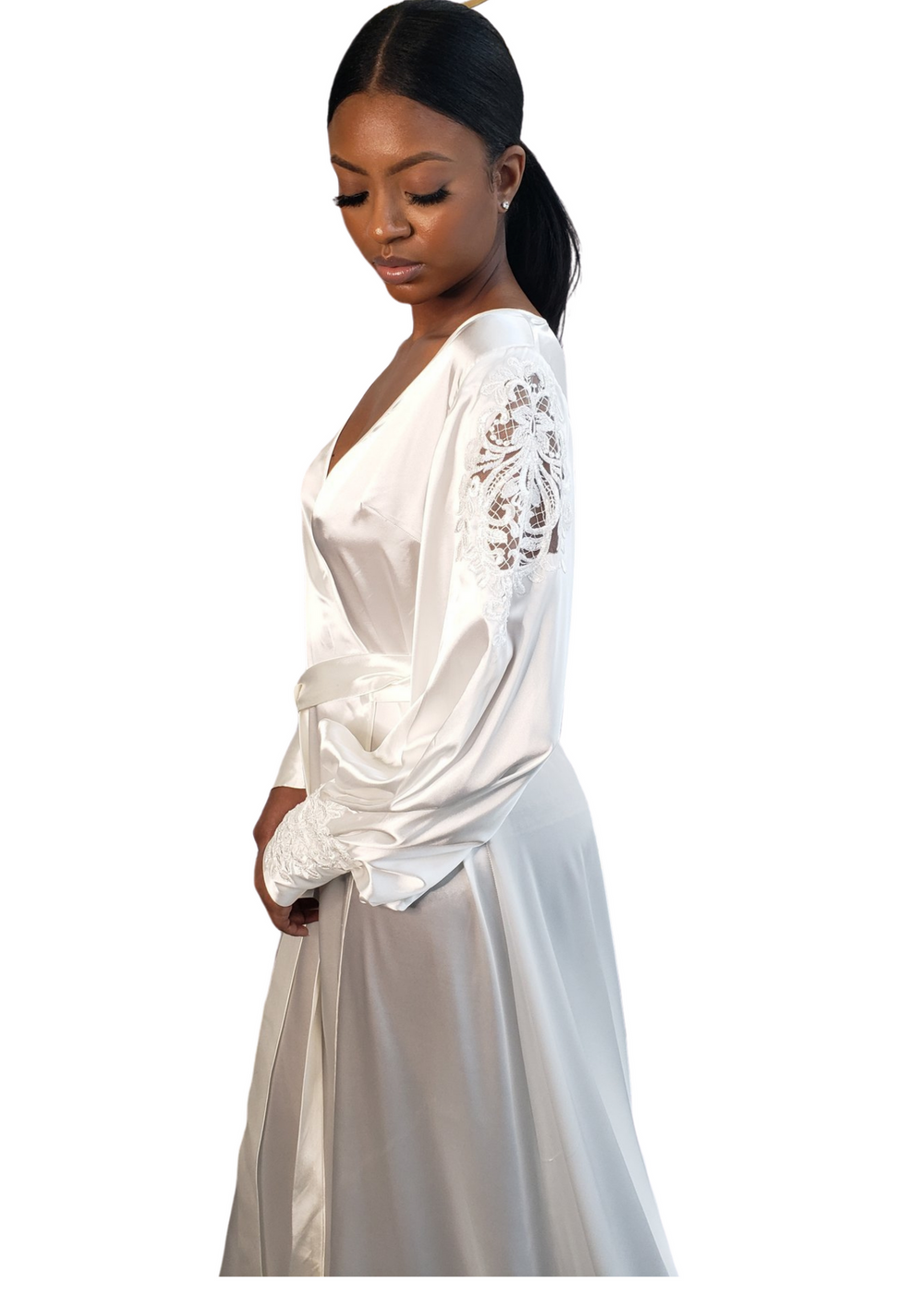 Floor length satin robe hotsell