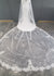 Beautiful white veil that features a beautifully beaded guipure lace trim and provides a soft elegant border. This is a Cathedral Royal Length Veil that can be done with or without a blusher.