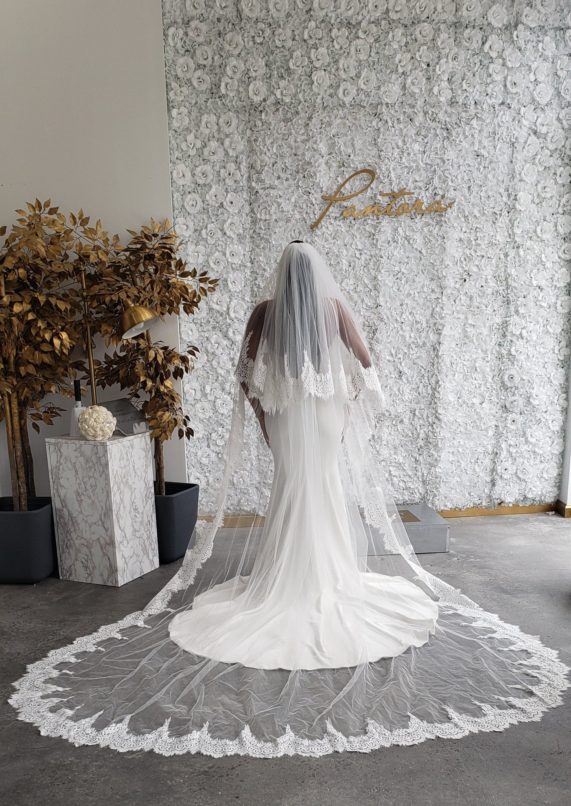 Marlo White or Ivory Wedding Veil -
