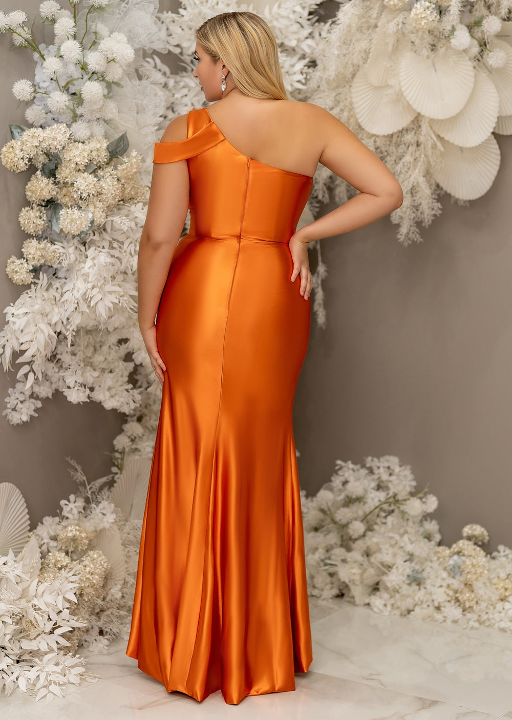 Estella Fitted One Shoulder Stretch Satin Bridesmaid Dress