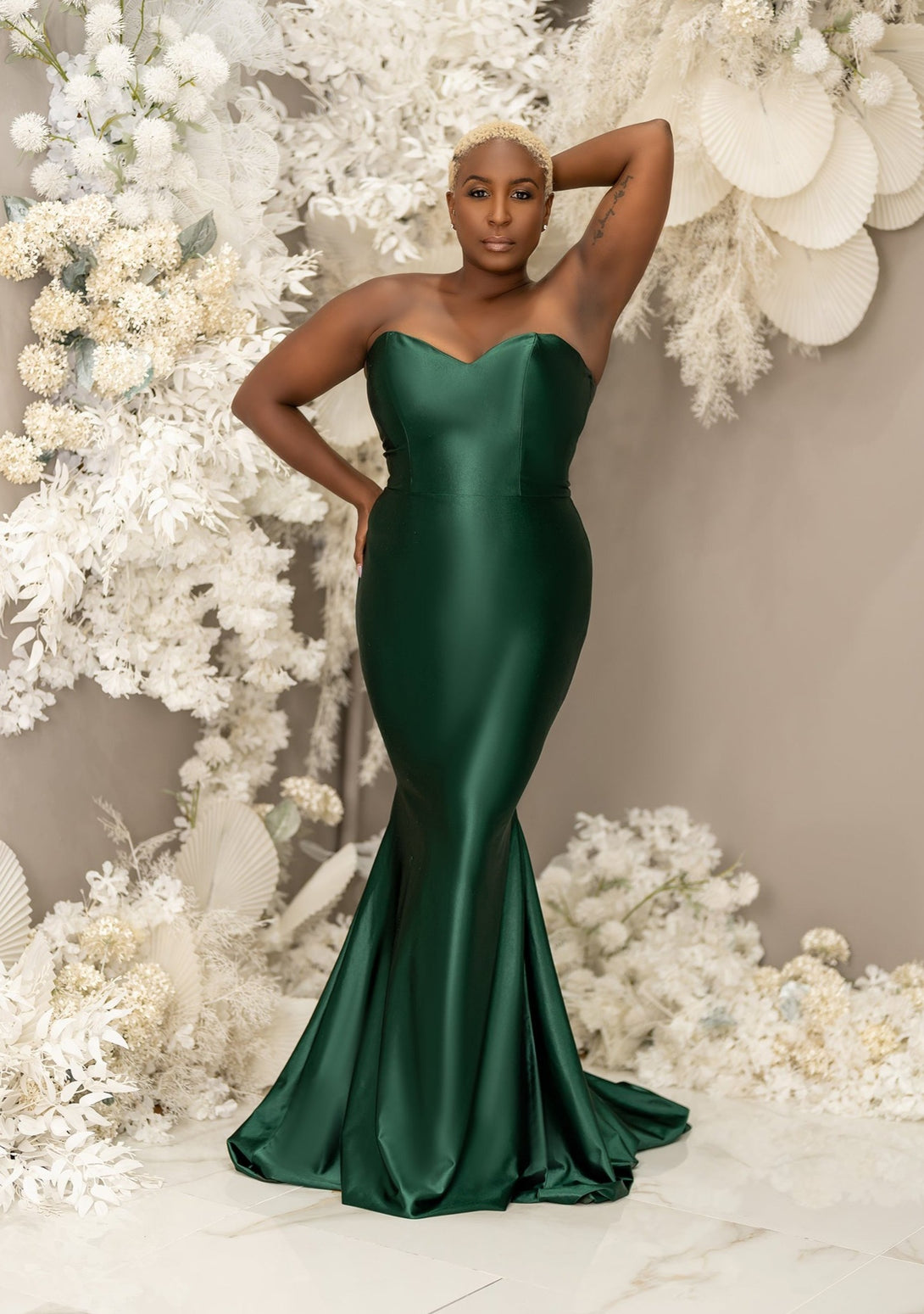 Solar Stretch Satin Strapless Mermaid Bridesmaid Dress
