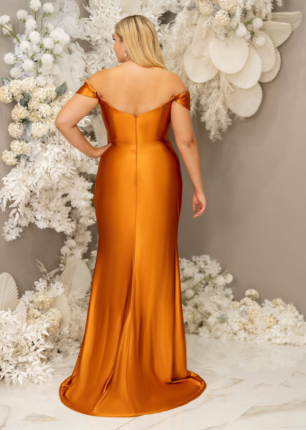 Lynette Fitted Off the Shoulder Bridesmaid Dress with Slit Lynette Fitted Off the Shoulder Bridesmaid Dress with Slit