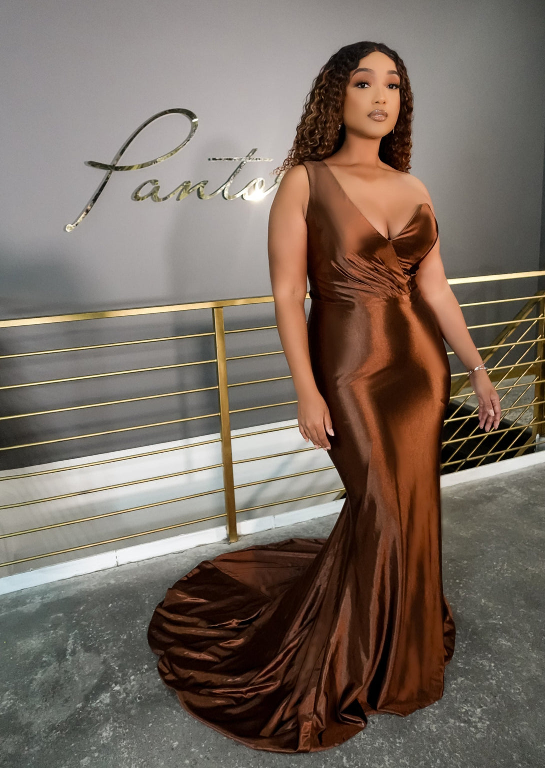 Laureen Asymmetrical One Shoulder Stretch Satin Bridesmaid Dress Laureen Asymmetrical One Shoulder Stretch Satin Bridesmaid Dress
