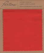 Cherry stretch satin fabric swatch for Pantora Maids bridesmaid dresses