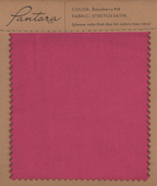 Raspberry stretch satin fabric swatch for Pantora Maids bridesmaid dresses