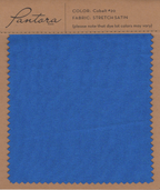 Cobalt stretch satin fabric swatch for Pantora Maids bridesmaid dresses