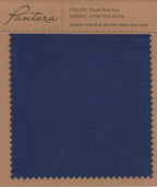 Royal Blue stretch satin fabric swatch for Pantora Maids bridesmaid dresses