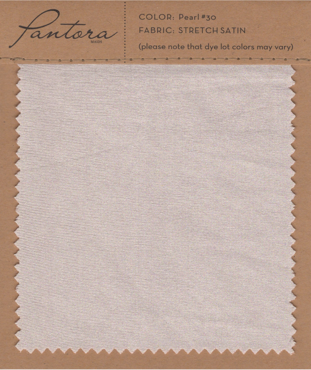 Pearl stretch satin fabric swatch for Pantora Maids bridesmaid dresses