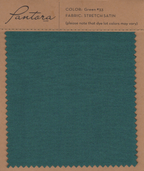 Green stretch satin fabric swatch for Pantora Maids bridesmaid dresses