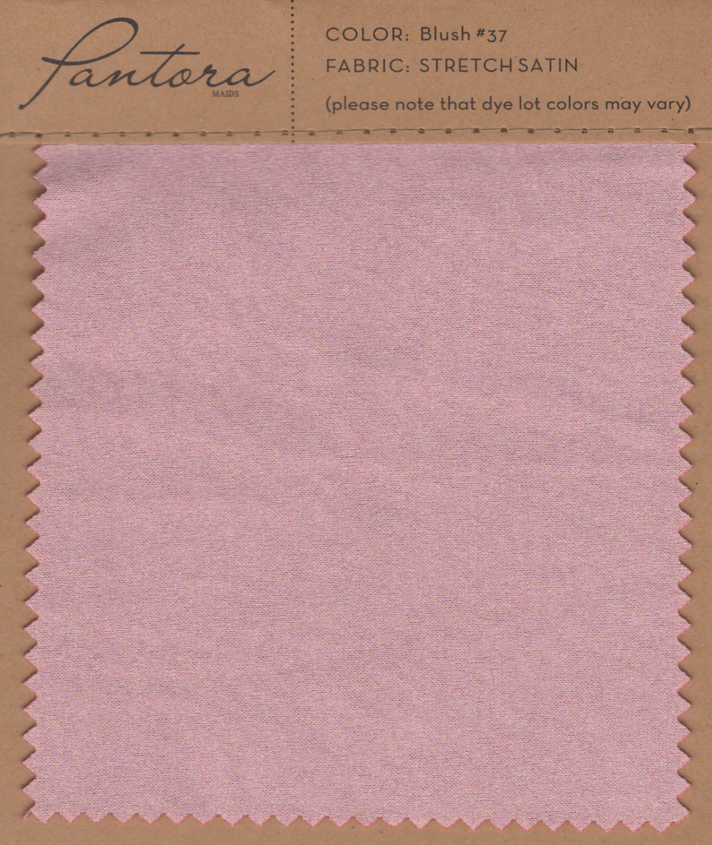 Blush stretch satin fabric swatch for Pantora Maids bridesmaid dresses