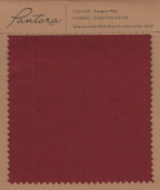 Sangria stretch satin fabric swatch for Pantora Maids bridesmaid dresses