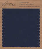 Navy stretch satin fabric swatch for Pantora Maids bridesmaid dresses