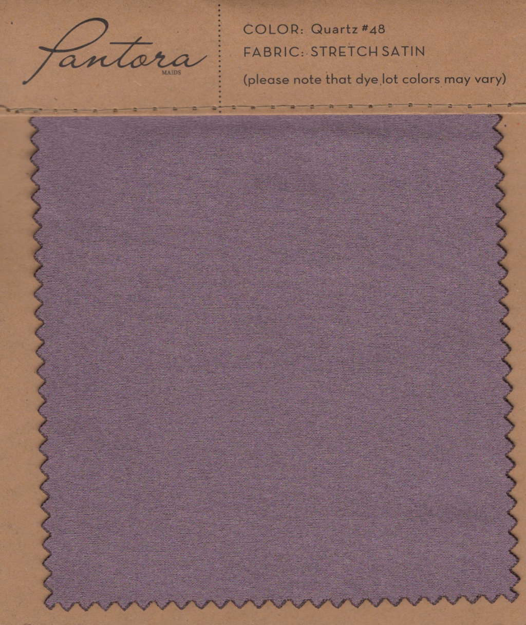 Quartz stretch satin fabric swatch for Pantora Maids bridesmaid dresses
