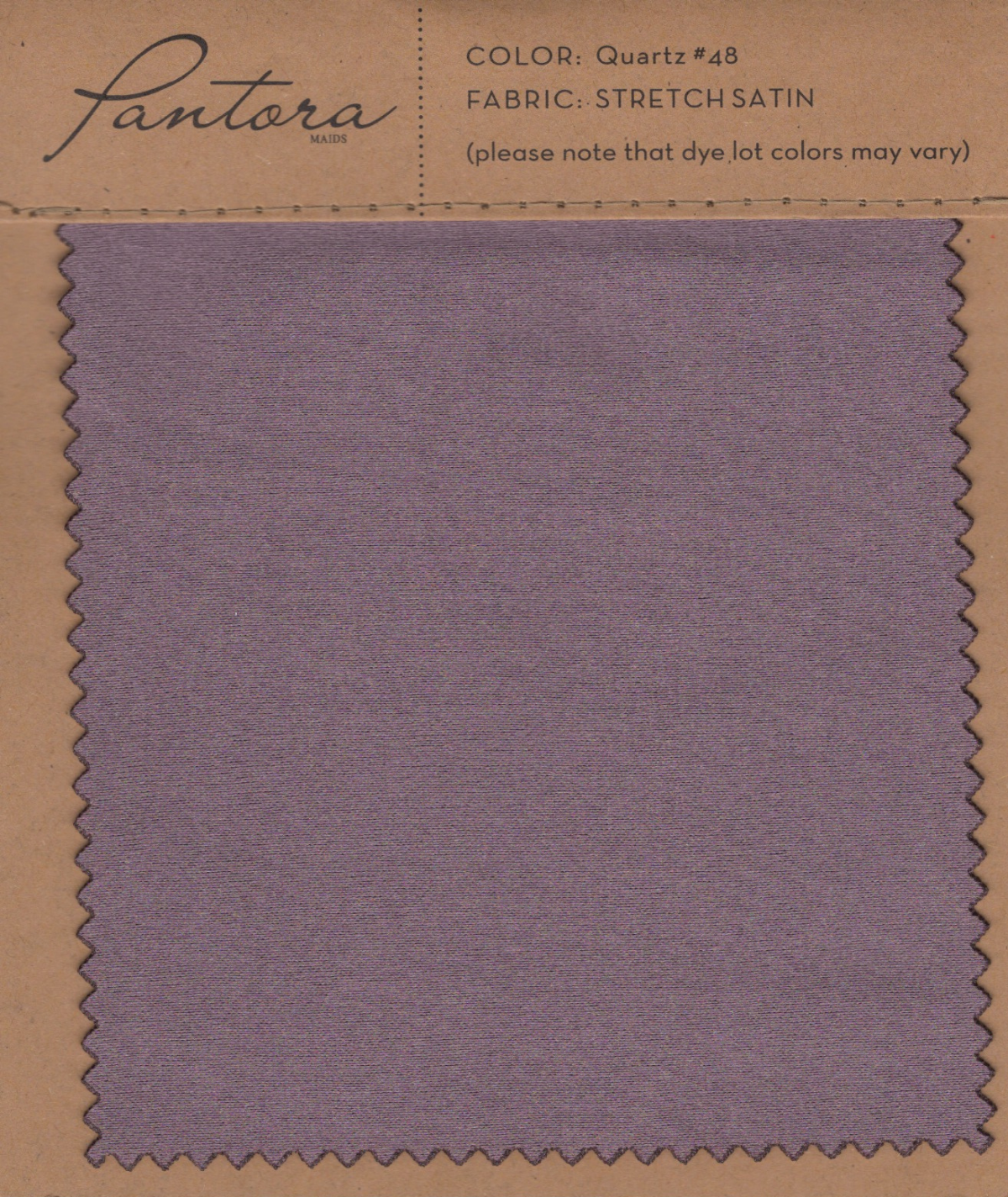 Quartz stretch satin fabric swatch for Pantora Maids bridesmaid dresses