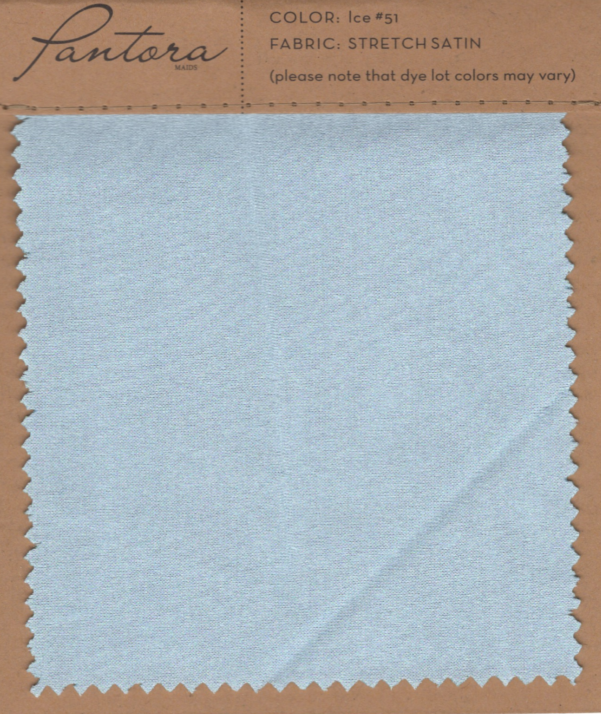 Ice stretch satin fabric swatch for Pantora Maids bridesmaid dresses