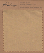 Gold stretch satin fabric swatch for Pantora Maids bridesmaid dresses