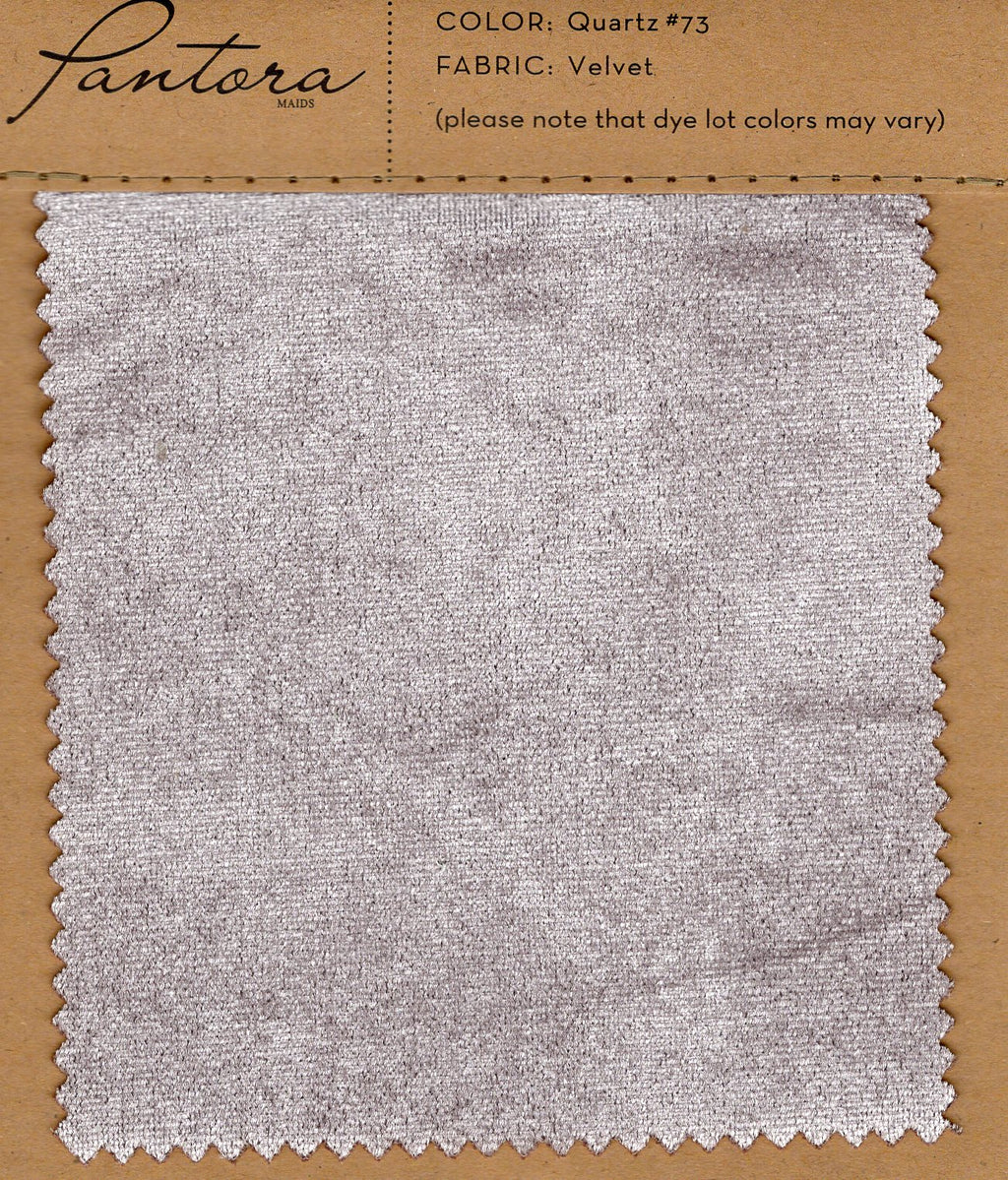 Quartz velvet fabric swatch for Pantora Maids bridesmaid dresses