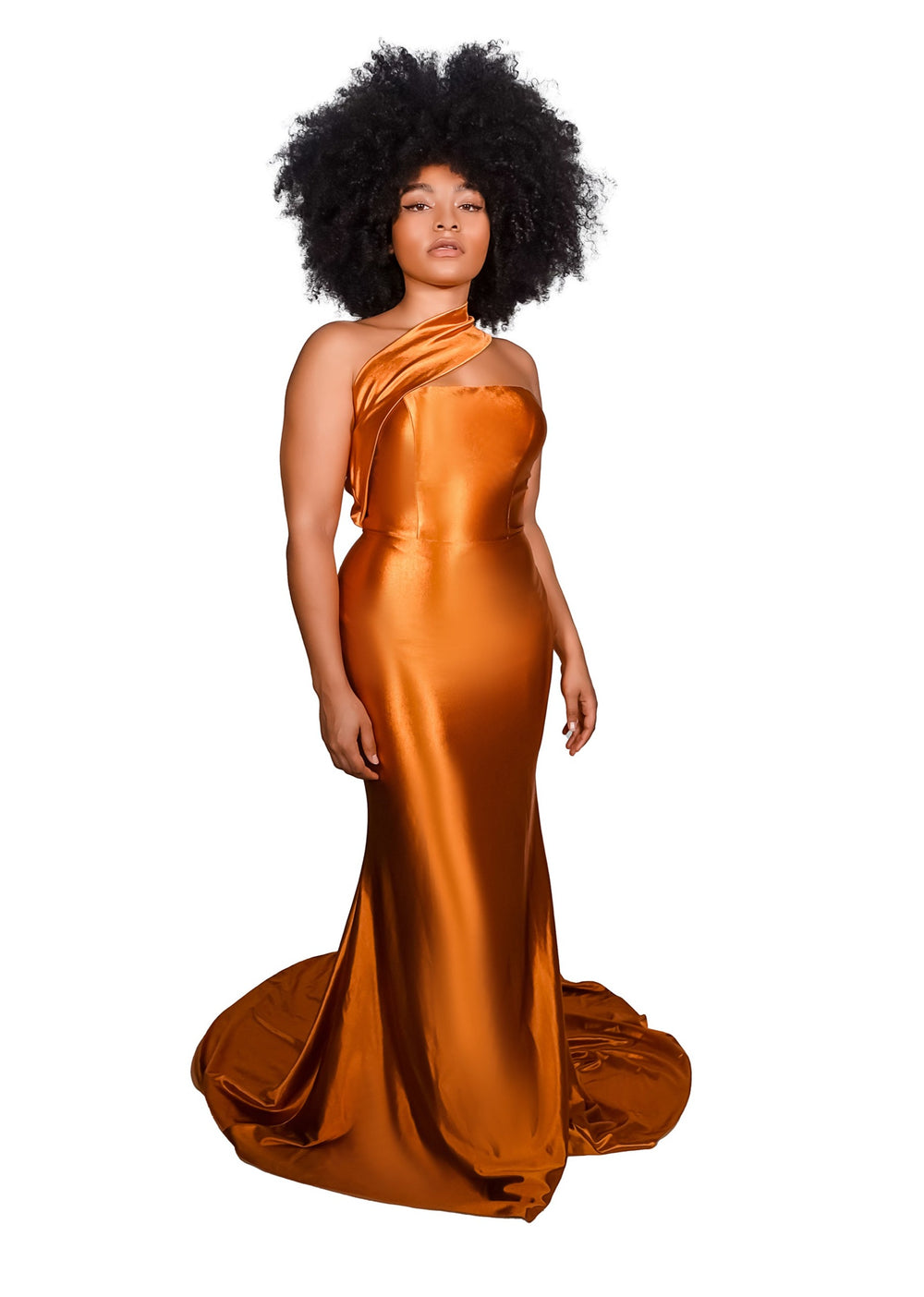 Elegant Penny Stretch Satin Gown Bridesmaid Dress
