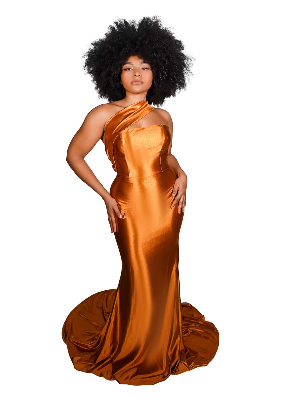 Elegant Penny Stretch Satin Gown Bridesmaid Dress