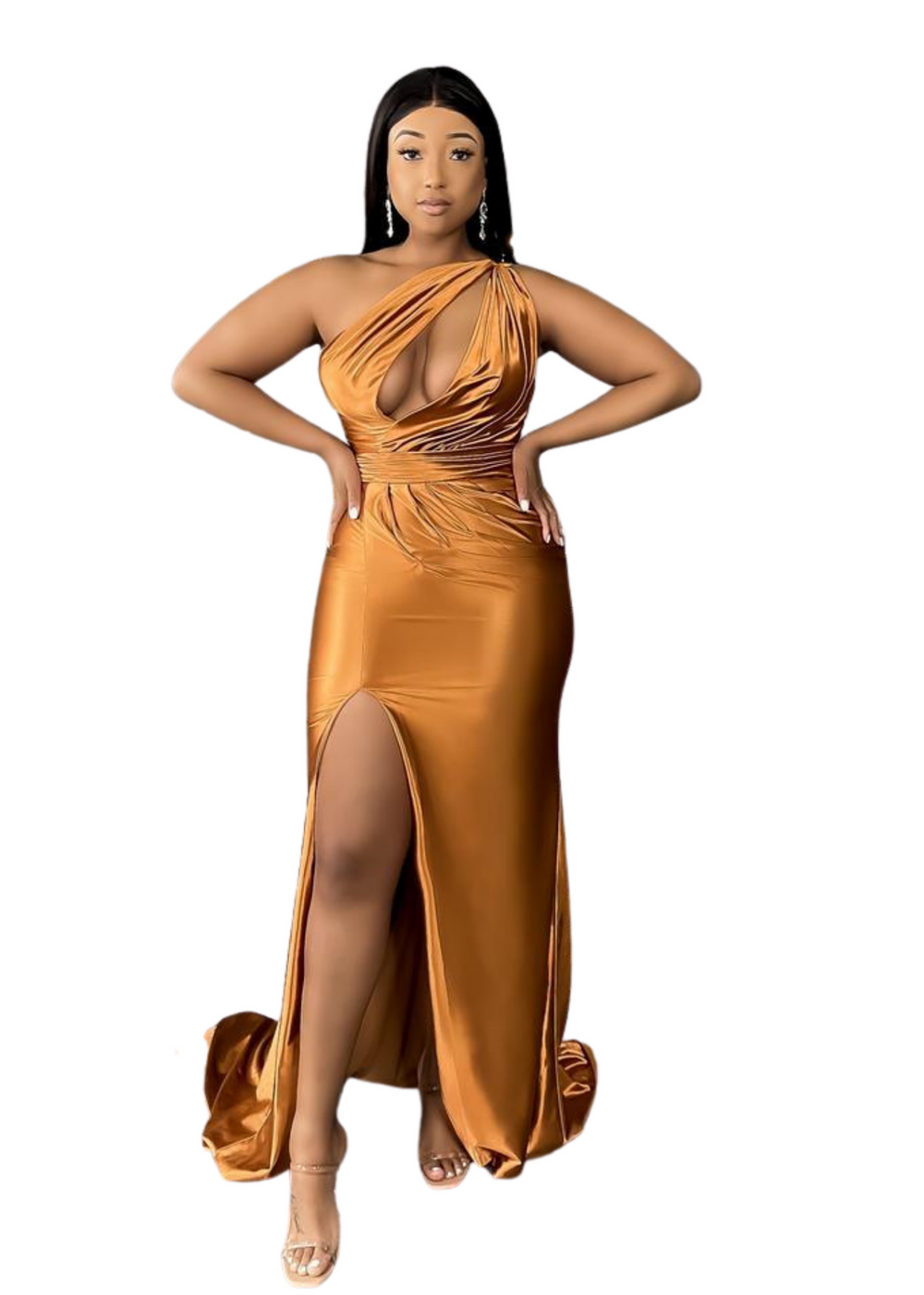 Jessica Sexy Fitted Bridesmaid Dress with Keyhole and Slit